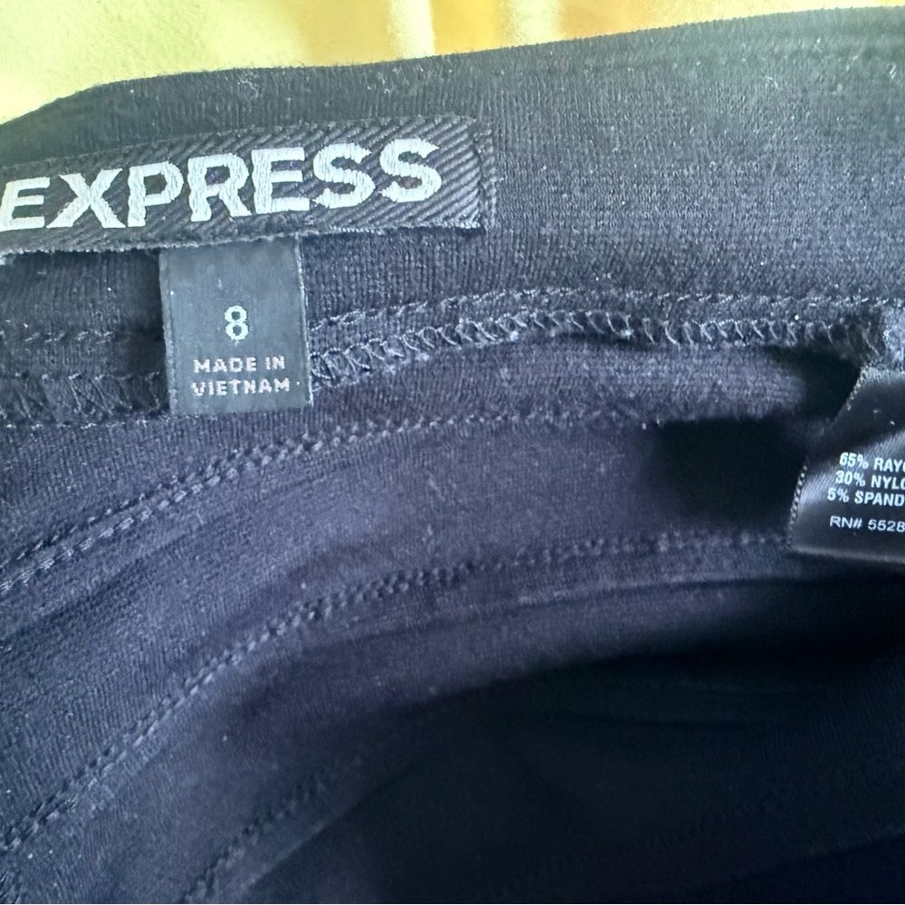 Express Black Ribbed Mini Skirt - Picture 5 of 5